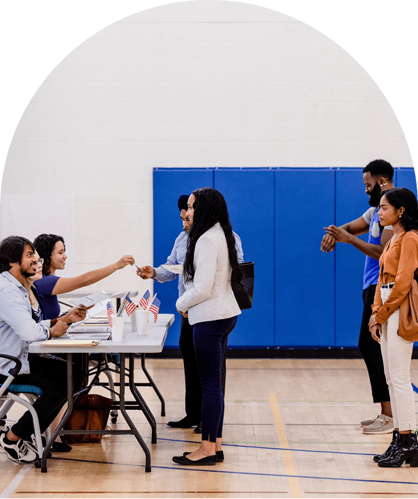 Election day in a community center